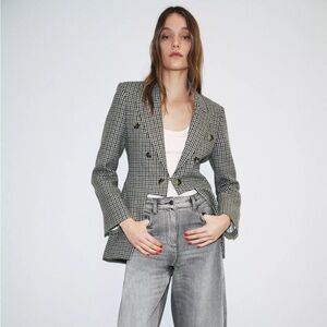 ZW COLLECTION LIMITED EDITION ASYMMETRIC CHECK WOOL BLAZER